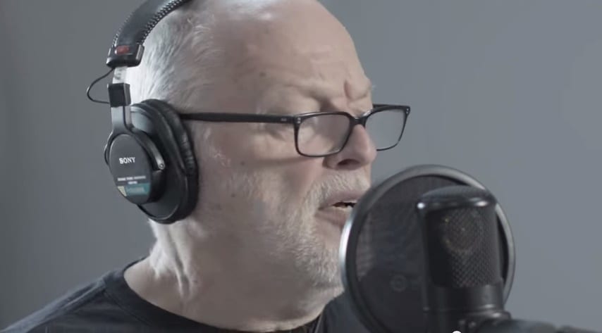 David Gilmour gravando áudio para Louder Than Words